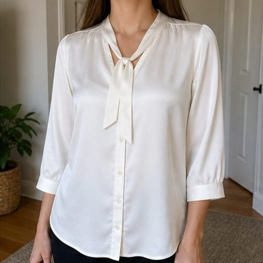Ivory Button Blouse - Picture 2 of 6